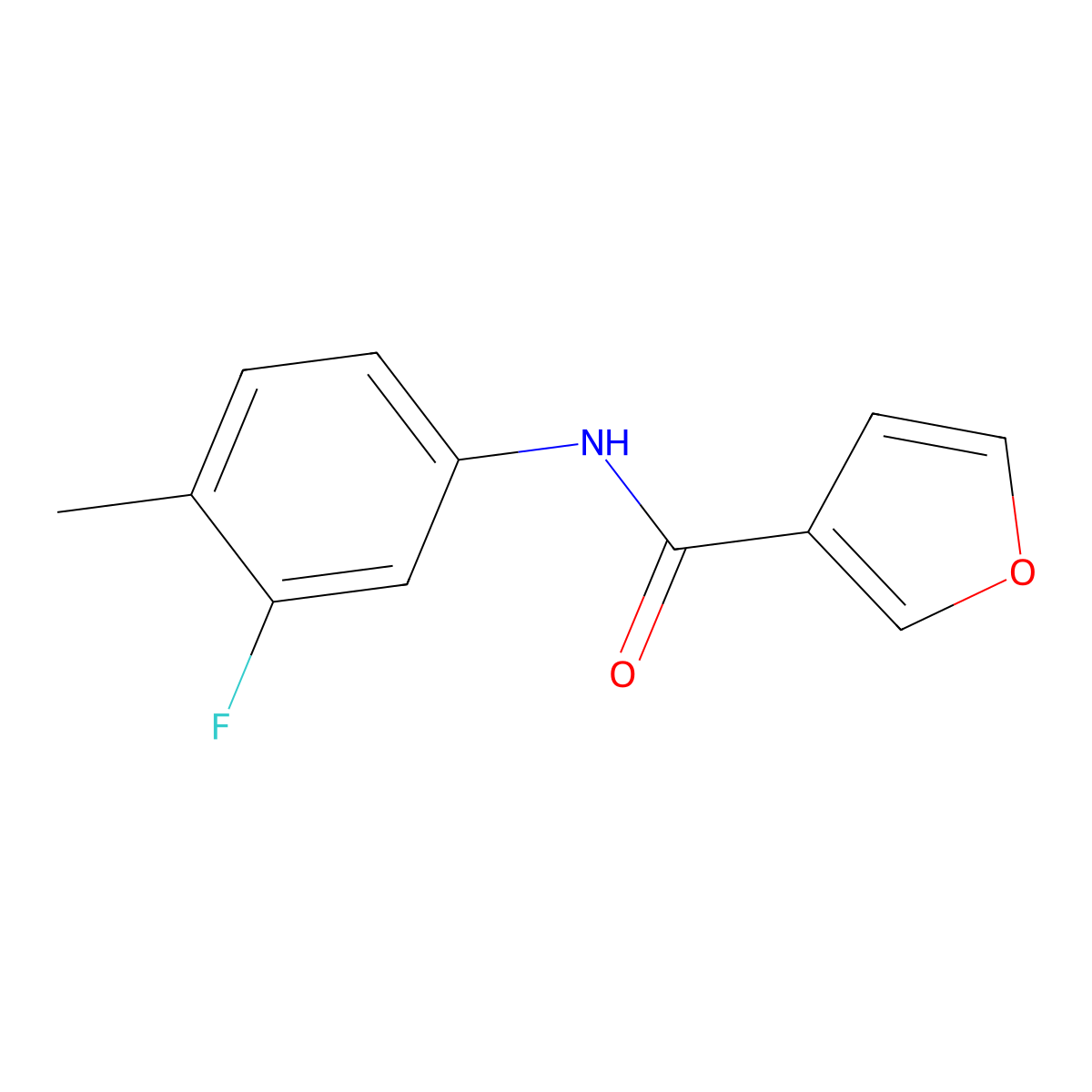 N-(3-fluoro-4-methylphenyl)furan-3-carboxamide molecular structure, CAS 1325106-98-6