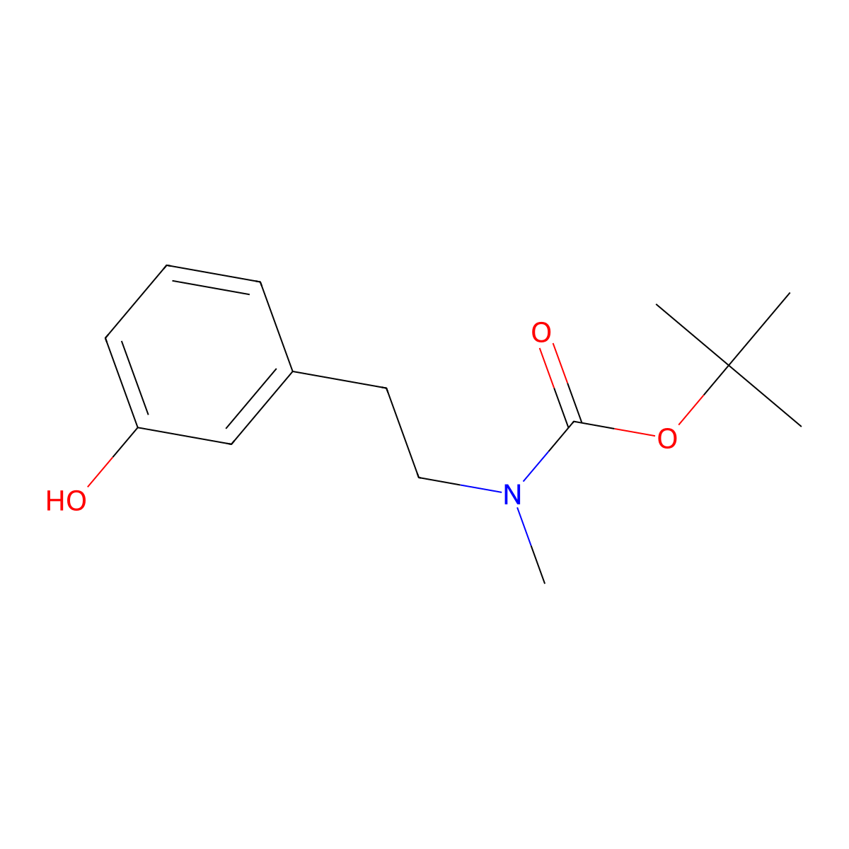 tert-butyl N-[2-(3-hydroxyphenyl)ethyl]-N-methylcarbamate molecular structure, CAS 132513-31-6