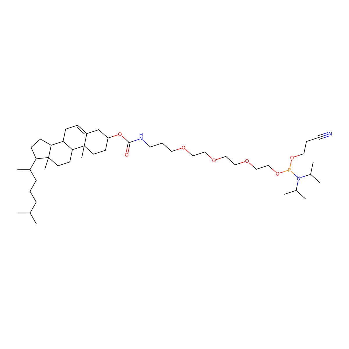 5'-Cholesteryl-TEG PhosphoraMidite molecular structure, CAS 1325147-19-0