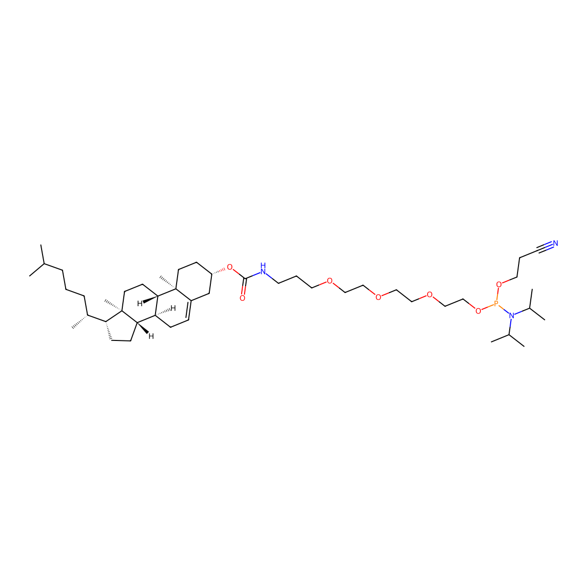 5'-Cholesteryl-TEG PhosphoraMidite molecular structure, CAS 1325147-19-0