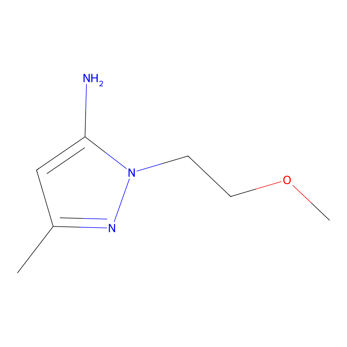 1-(2-methoxyethyl)-3-methyl-1H-pyrazol-5-amine molecular structure, CAS 1325164-68-8