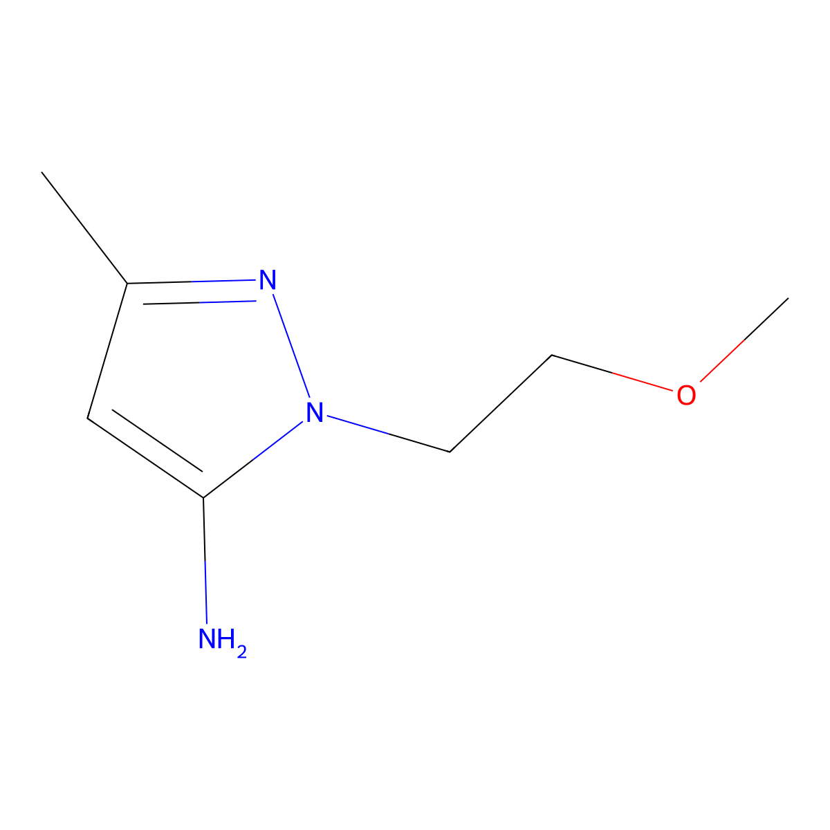 1-(2-methoxyethyl)-3-methyl-1H-pyrazol-5-amine molecular structure, CAS 1325164-68-8