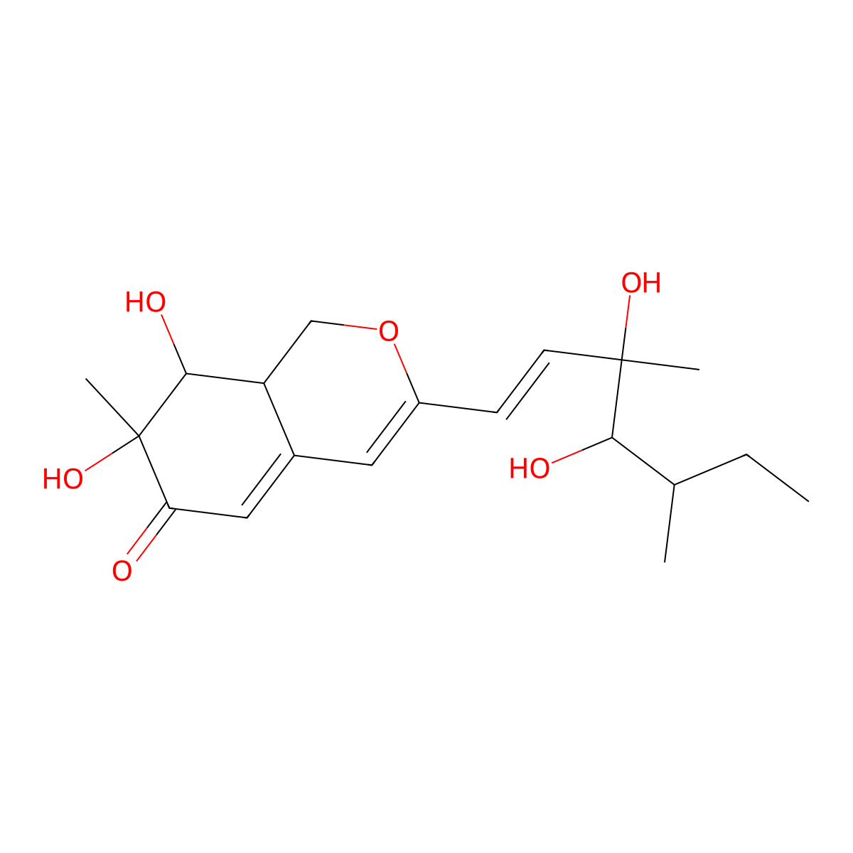 3-[(E)-3,4-dihydroxy-3,5-dimethylhept-1-enyl]-7,8-dihydroxy-7-methyl-8,8a-dihydro-1H-isochromen-6-one molecular structure, CAS 1325172-11-9