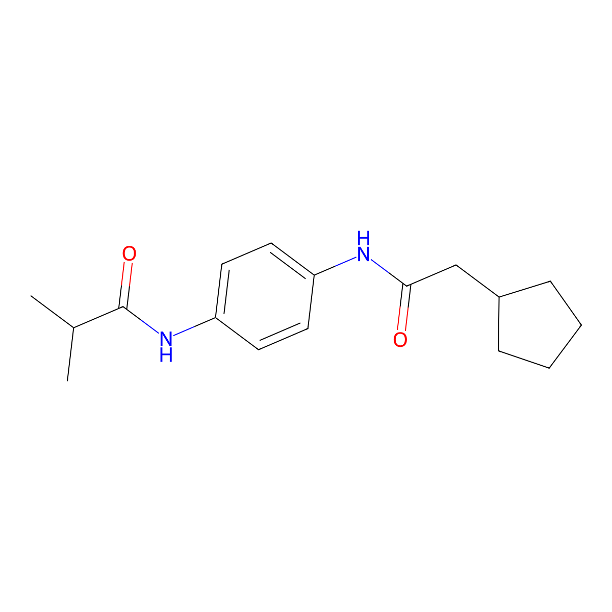 N-{4-[(cyclopentylacetyl)amino]phenyl}-2-methylpropanamide molecular structure, CAS 1325178-00-4