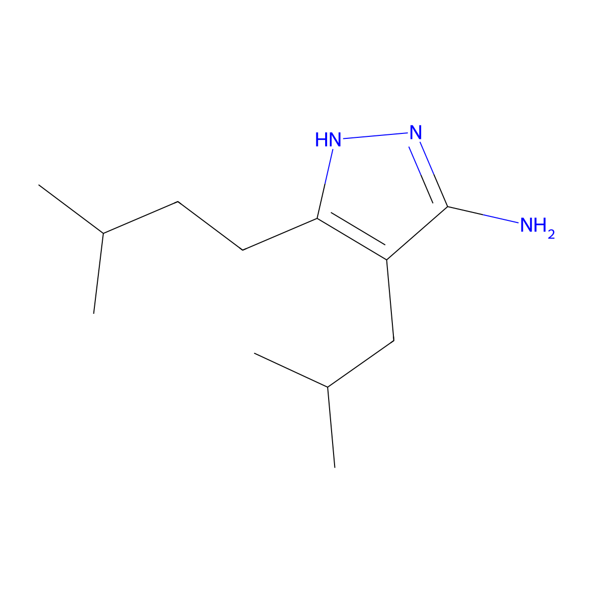 4-Isobutyl-3-isopentyl-1h-pyrazol-5-amine molecular structure, CAS 1325184-03-9