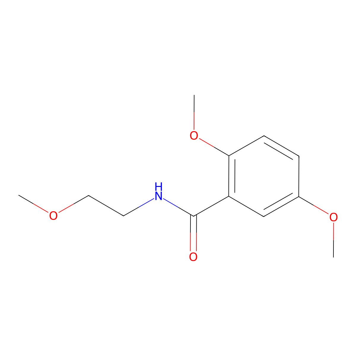 2,5-dimethoxy-N-(2-methoxyethyl)benzamide molecular structure, CAS 1325188-14-4