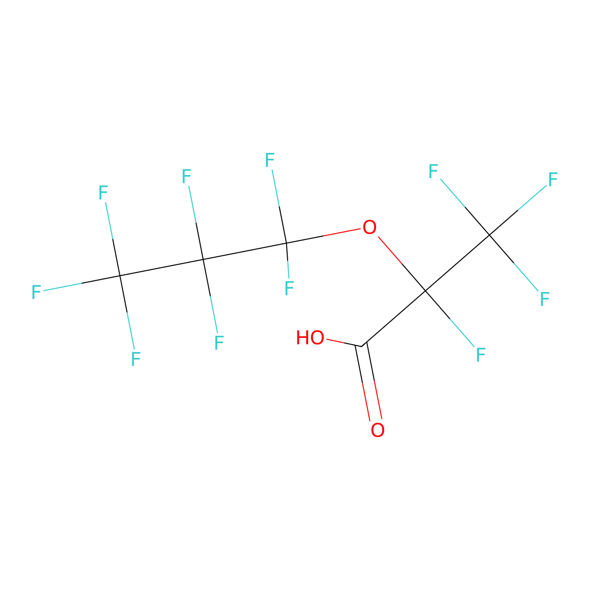 2,3,3,3-Tetrafluoro-2-(heptafluoropropoxy)propionic acid molecular structure, CAS 13252-13-6