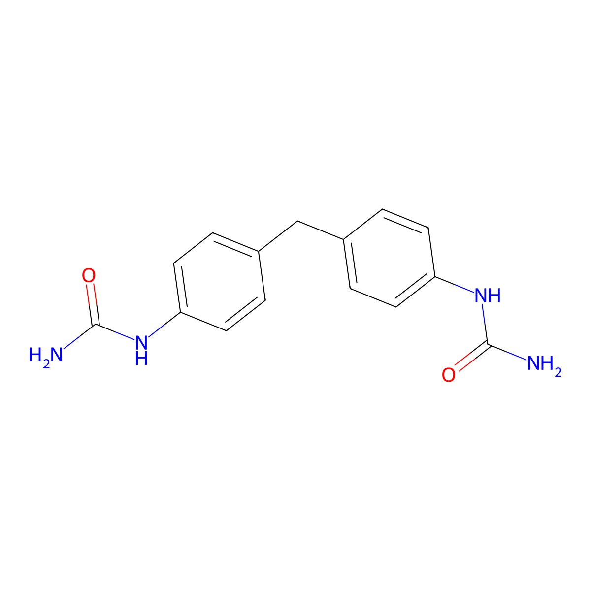 N-(4-{4-[(aminocarbonyl)amino]benzyl}phenyl)urea molecular structure, CAS 13252-22-7