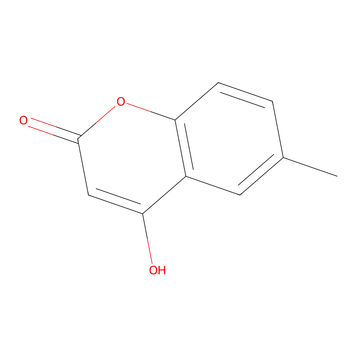 4-Hydroxy-6-methylcoumarin molecular structure, CAS 13252-83-0