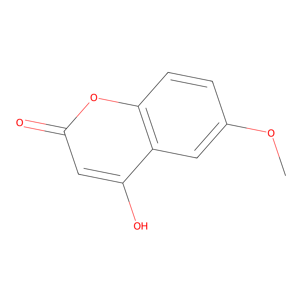 4-Hydroxy-6-methoxy-2H-1-benzopyran-2-one molecular structure, CAS 13252-84-1