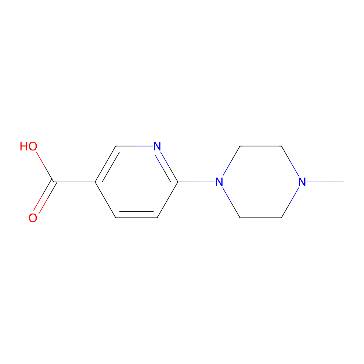 6-(4-Methylpiperazin-1-yl)pyridine-3-carboxylic acid molecular structure, CAS 132521-70-1