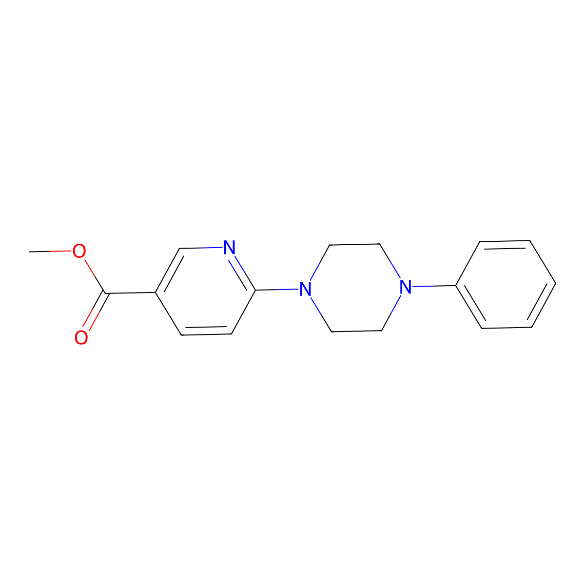 Methyl 6-(4-phenylpiperazin-1-yl)pyridine-3-carboxylate molecular structure, CAS 132521-73-4