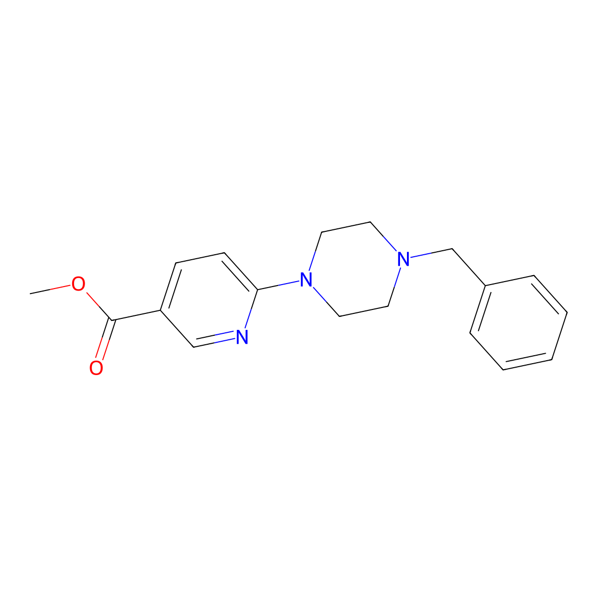 Methyl 6-(4-benzylpiperazino)nicotinate molecular structure, CAS 132521-74-5