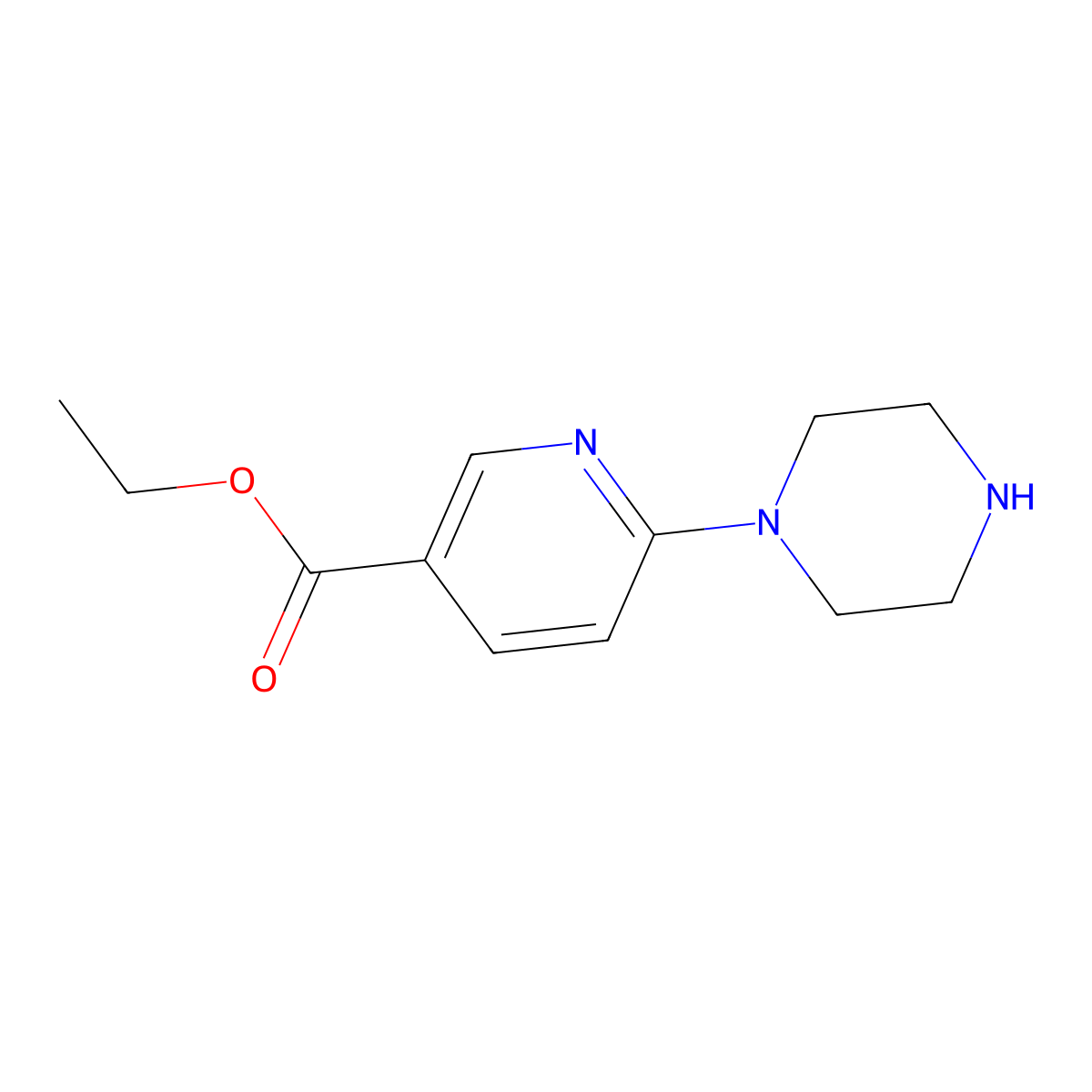 Ethyl 6-(piperazin-1-yl)nicotinate molecular structure, CAS 132521-78-9