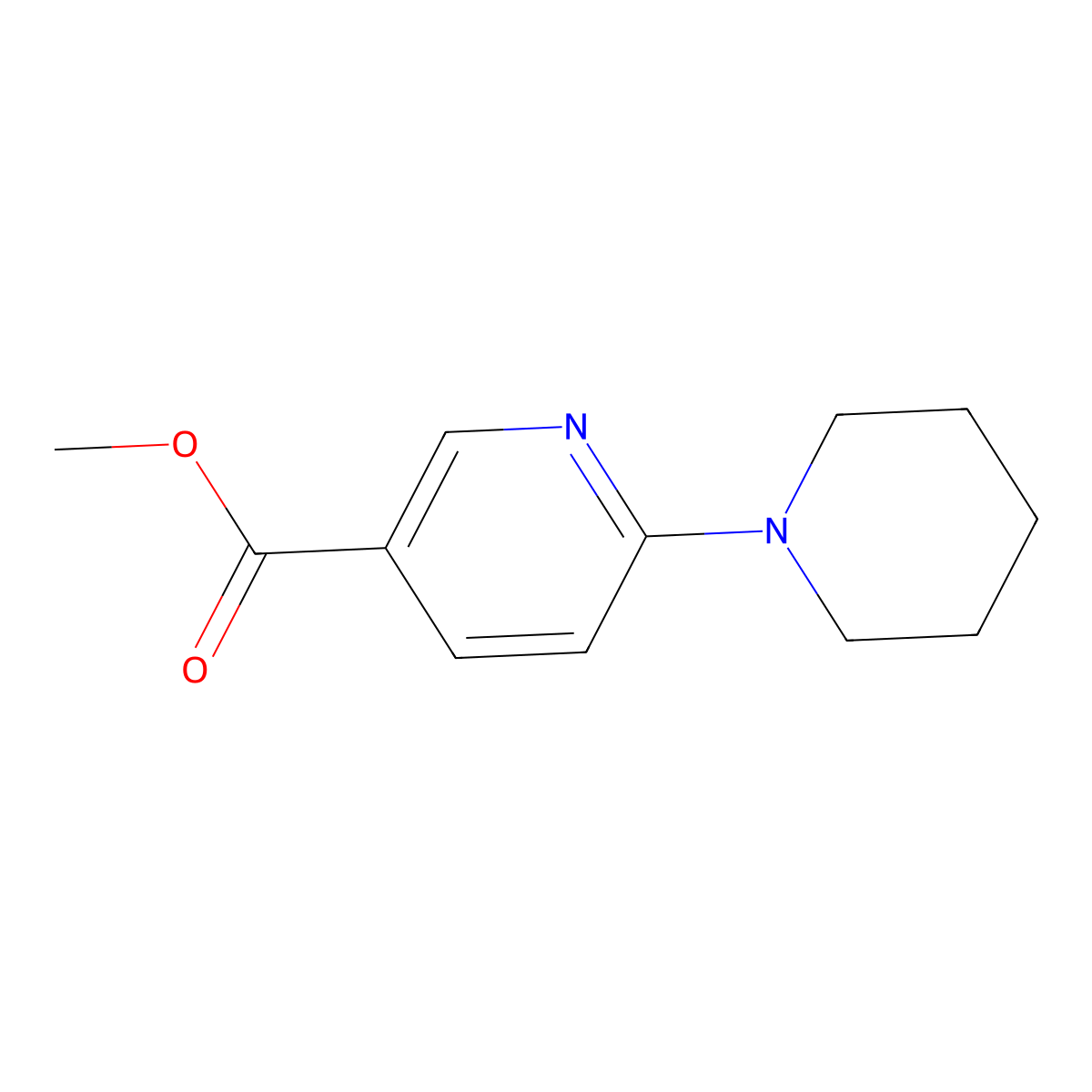 Methyl 6-piperidinonicotinate molecular structure, CAS 132521-82-5