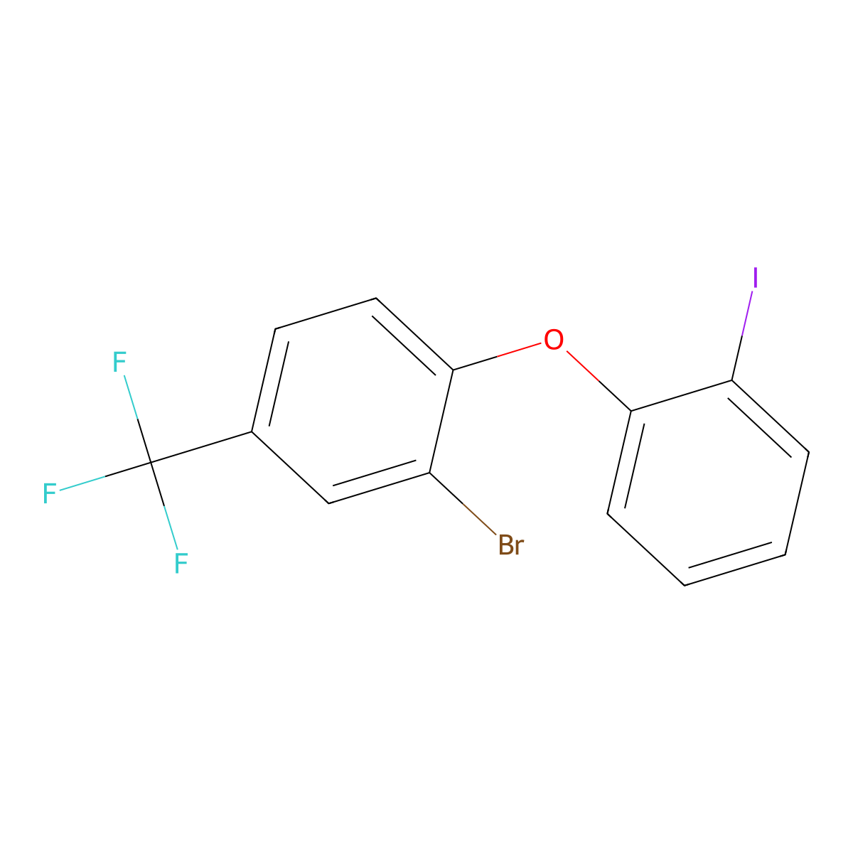 2-Bromo-1-(2-iodophenoxy)-4-(trifluoromethyl)benzene molecular structure, CAS 1325219-84-8