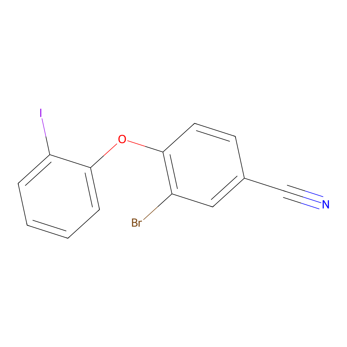 3-Bromo-4-(2-iodophenoxy)-benzonitrile molecular structure, CAS 1325219-94-0