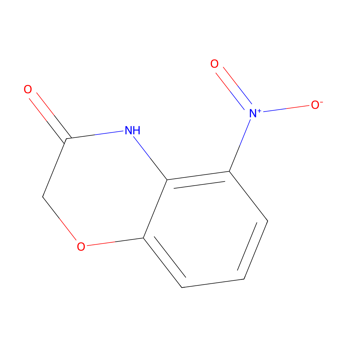 5-nitro-3,4-dihydro-2H-1,4-benzoxazin-3-one molecular structure, CAS 132522-81-7