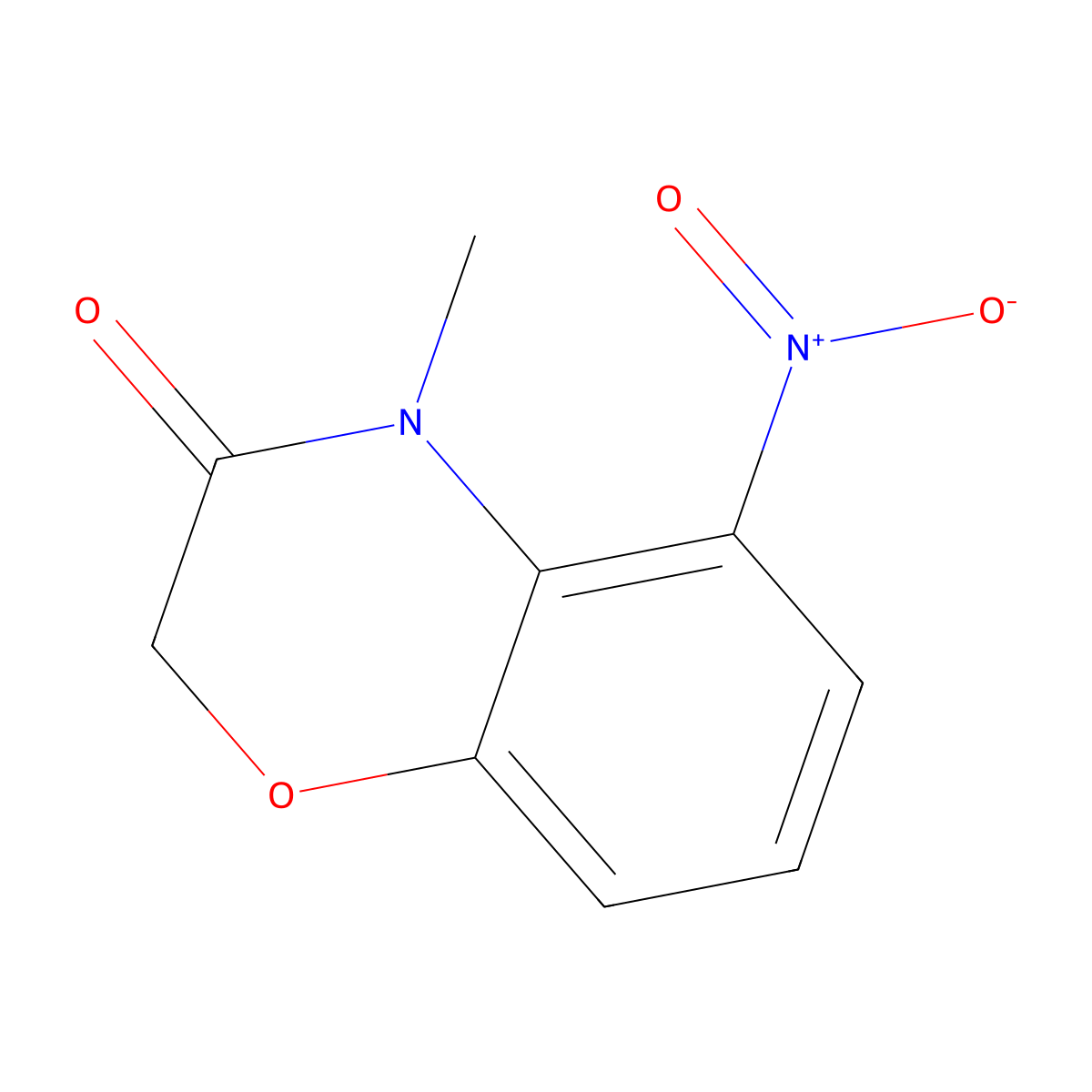 4-methyl-5-nitro-2H-1,4-benzoxazin-3(4H)-one molecular structure, CAS 132522-82-8