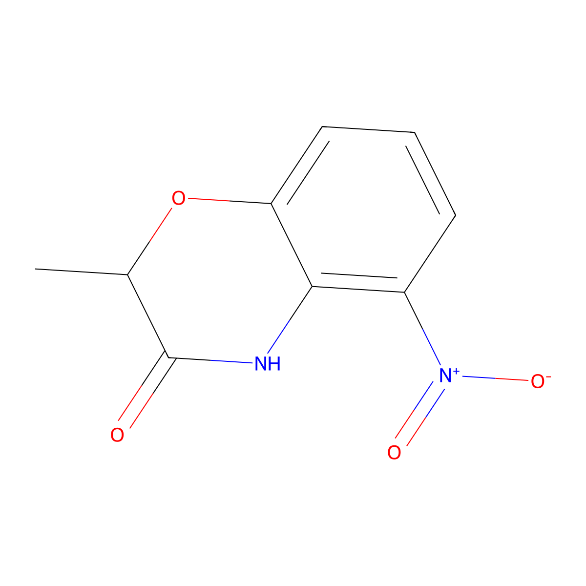 2-methyl-5-nitro-2H-1,4-benzoxazin-3(4H)-one molecular structure, CAS 132522-85-1
