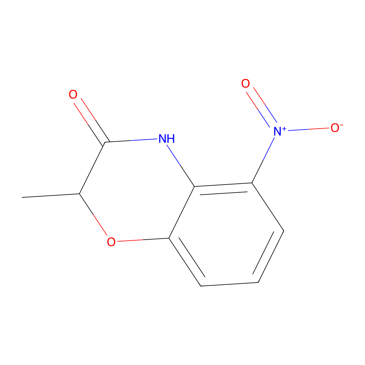 2-methyl-5-nitro-2H-1,4-benzoxazin-3(4H)-one molecular structure, CAS 132522-85-1