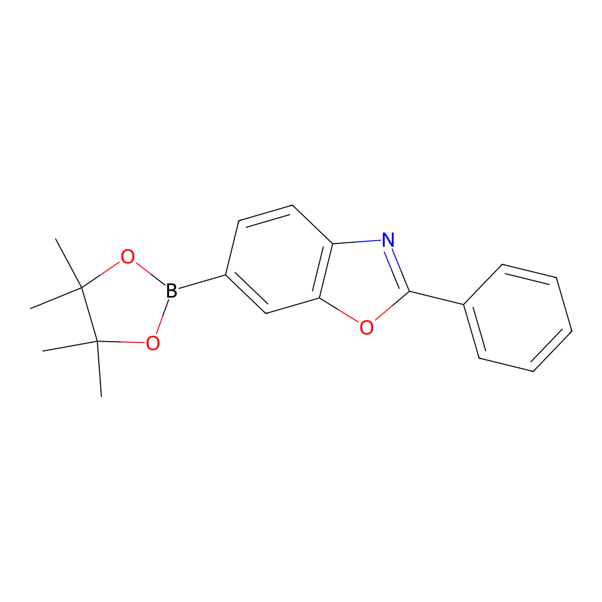 2-Phenyl-6-(4,4,5,5-tetramethyl-1,3,2-dioxaborolan-2-yl)benzo[d]oxazole molecular structure, CAS 1325241-78-8