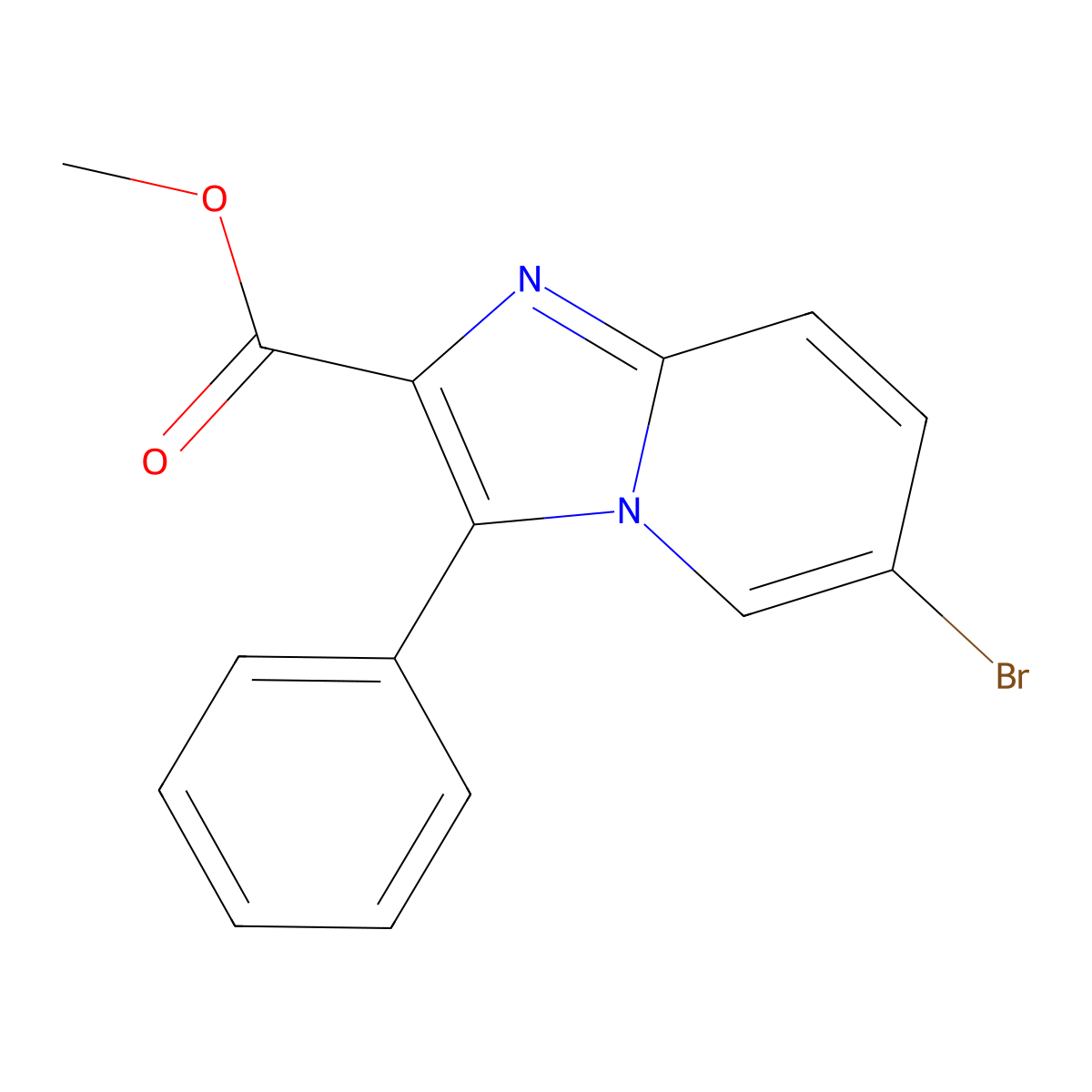 Methyl 6-bromo-3-phenylimidazo[1,2-A]pyridine-2-carboxylate molecular structure, CAS 132525-01-0