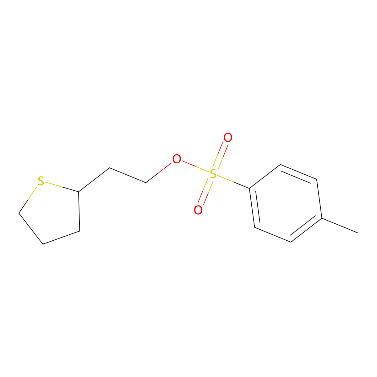 2-(Thiolan-2-yl)ethyl 4-methylbenzene-1-sulfonate molecular structure, CAS 132525-94-1