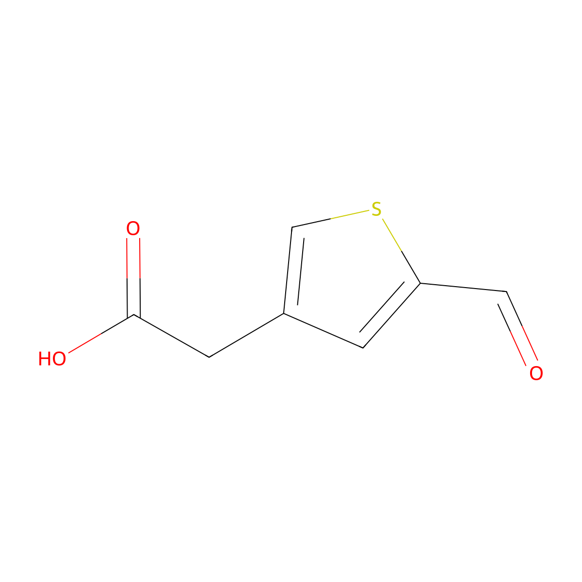 2-(5-Formylthiophen-3-yl)acetic acid molecular structure, CAS 132525-97-4