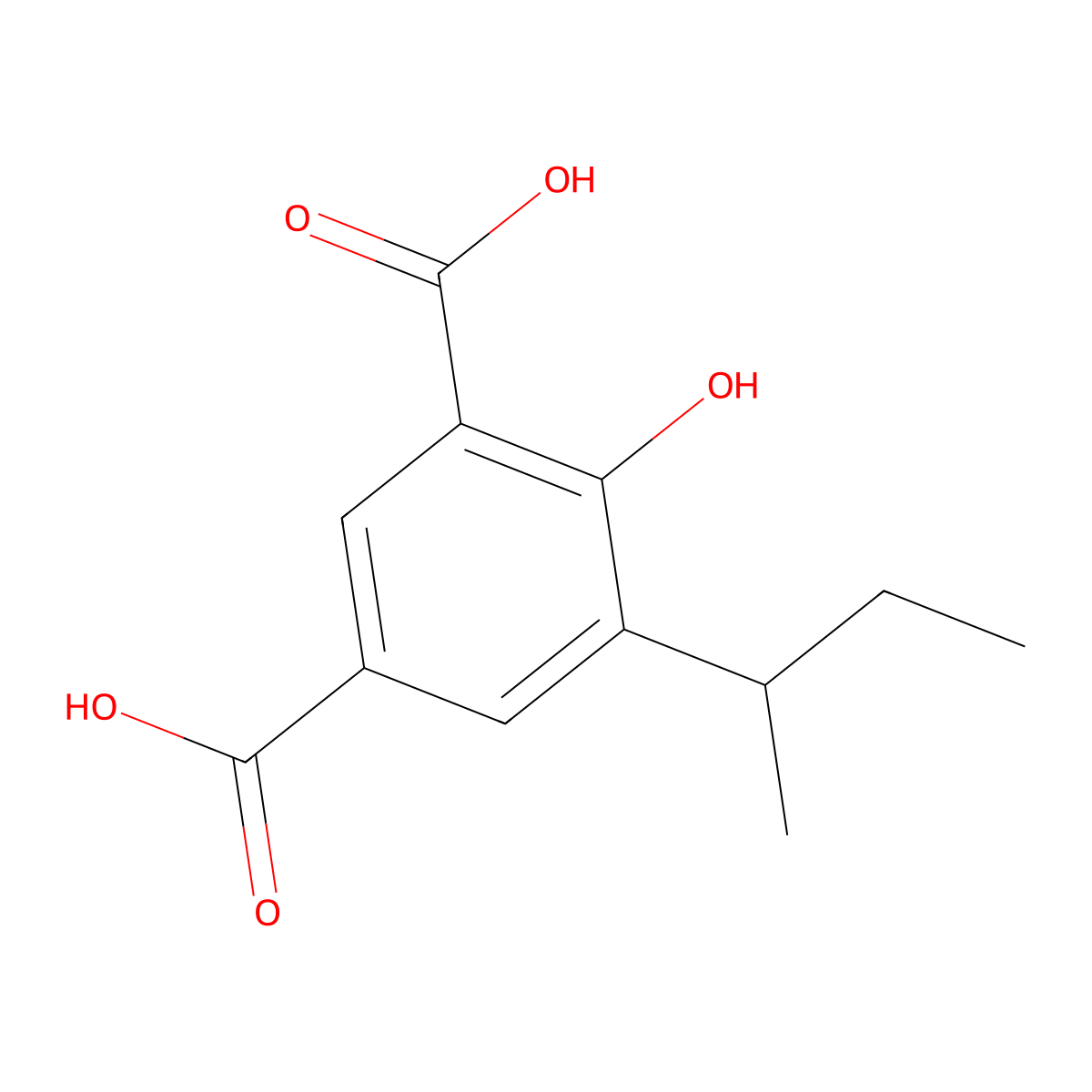 5-sec-Butyl-4-hydroxyisophthalic acid molecular structure, CAS 13253-09-3
