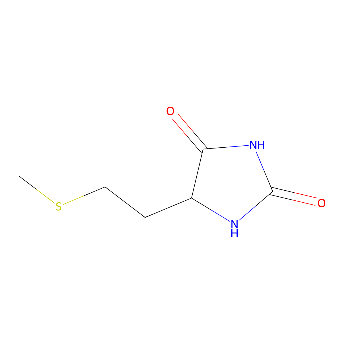 5-(2-(Methylthio)ethyl)-2,4-imidazolidinedione molecular structure, CAS 13253-44-6