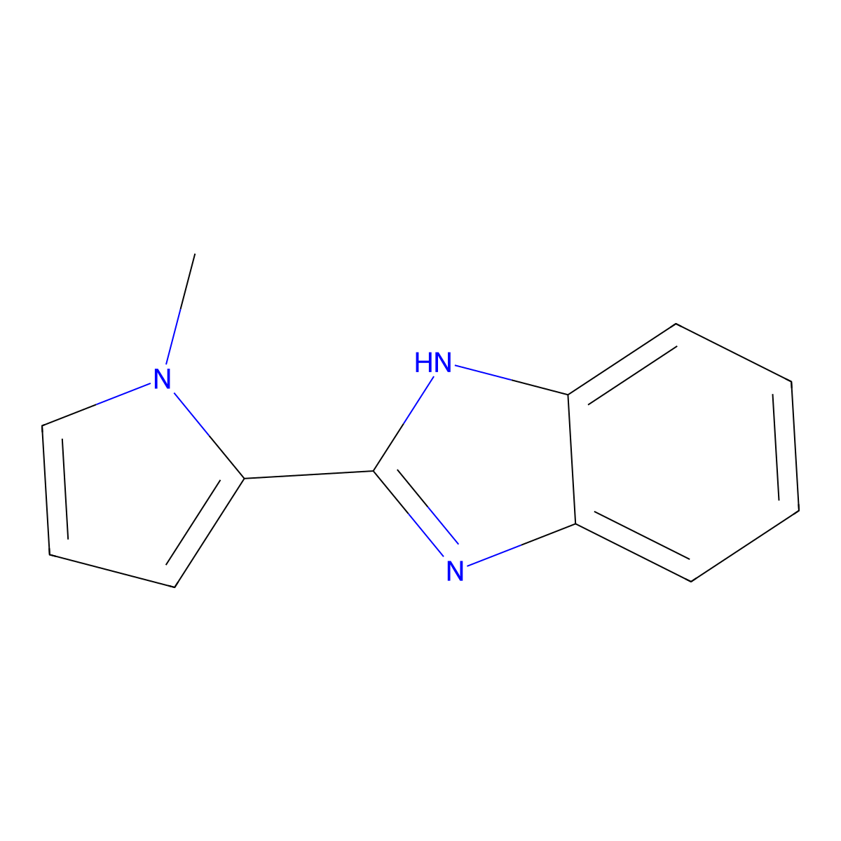 2-(1-methylpyrrol-2-yl)-1H-benzimidazole molecular structure, CAS 13253-57-1