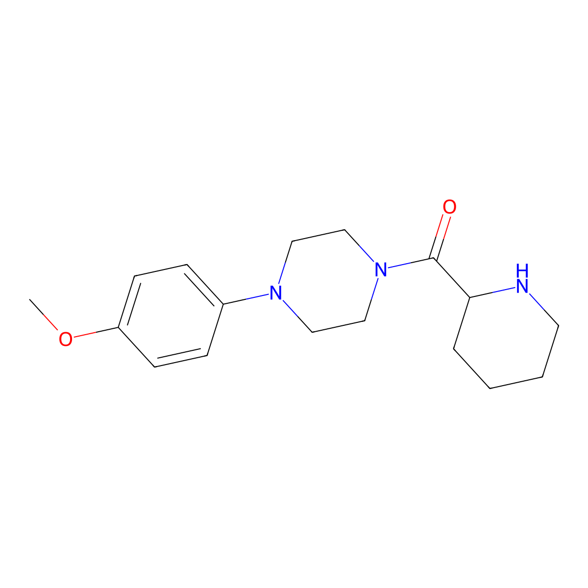 [4-(4-Methoxyphenyl)piperazin-1-yl](piperidin-2-yl)methanone molecular structure, CAS 1325303-18-1