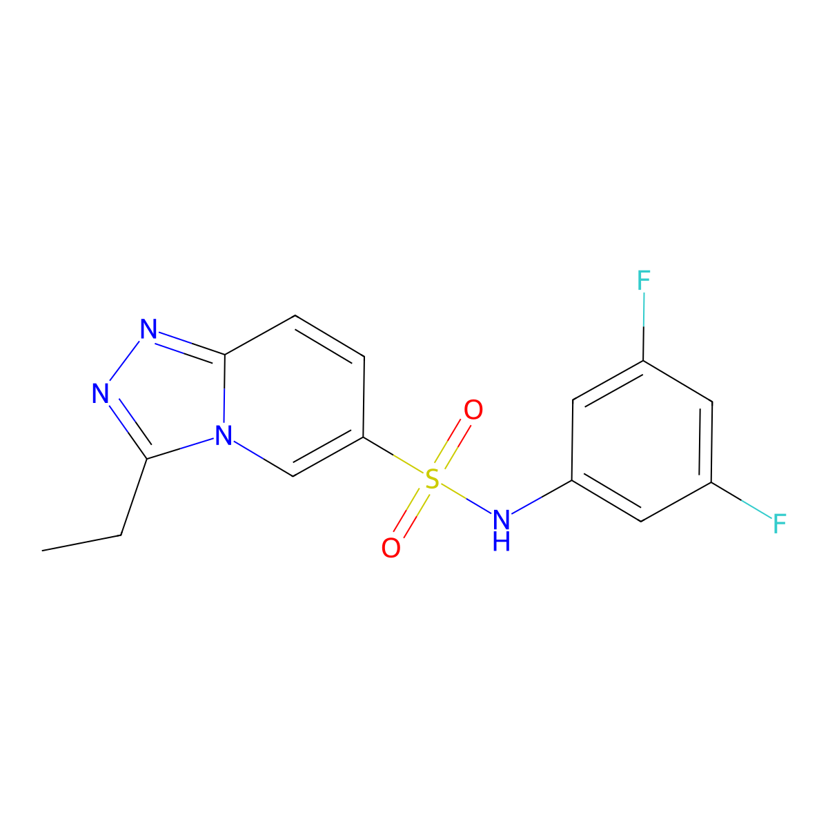 N-(3,5-difluorophenyl)-3-ethyl[1,2,4]triazolo[4,3-a]pyridine-6-sulfonamide molecular structure, CAS 1325303-20-5
