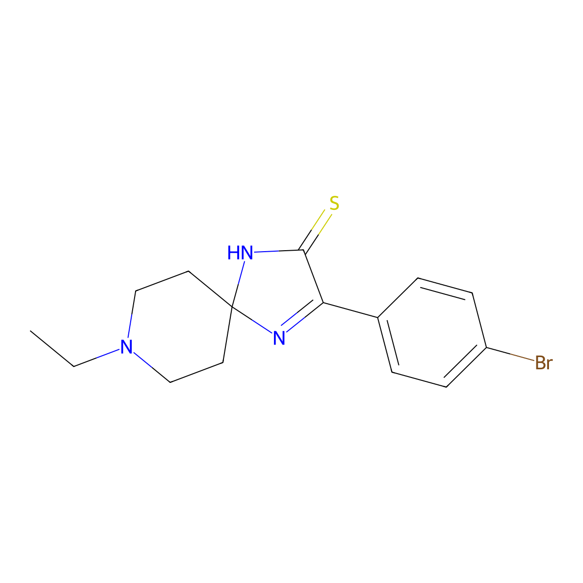 3-(4-Bromophenyl)-8-ethyl-1,4,8-triazaspiro[4.5]dec-3-ene-2-thione molecular structure, CAS 1325303-22-7