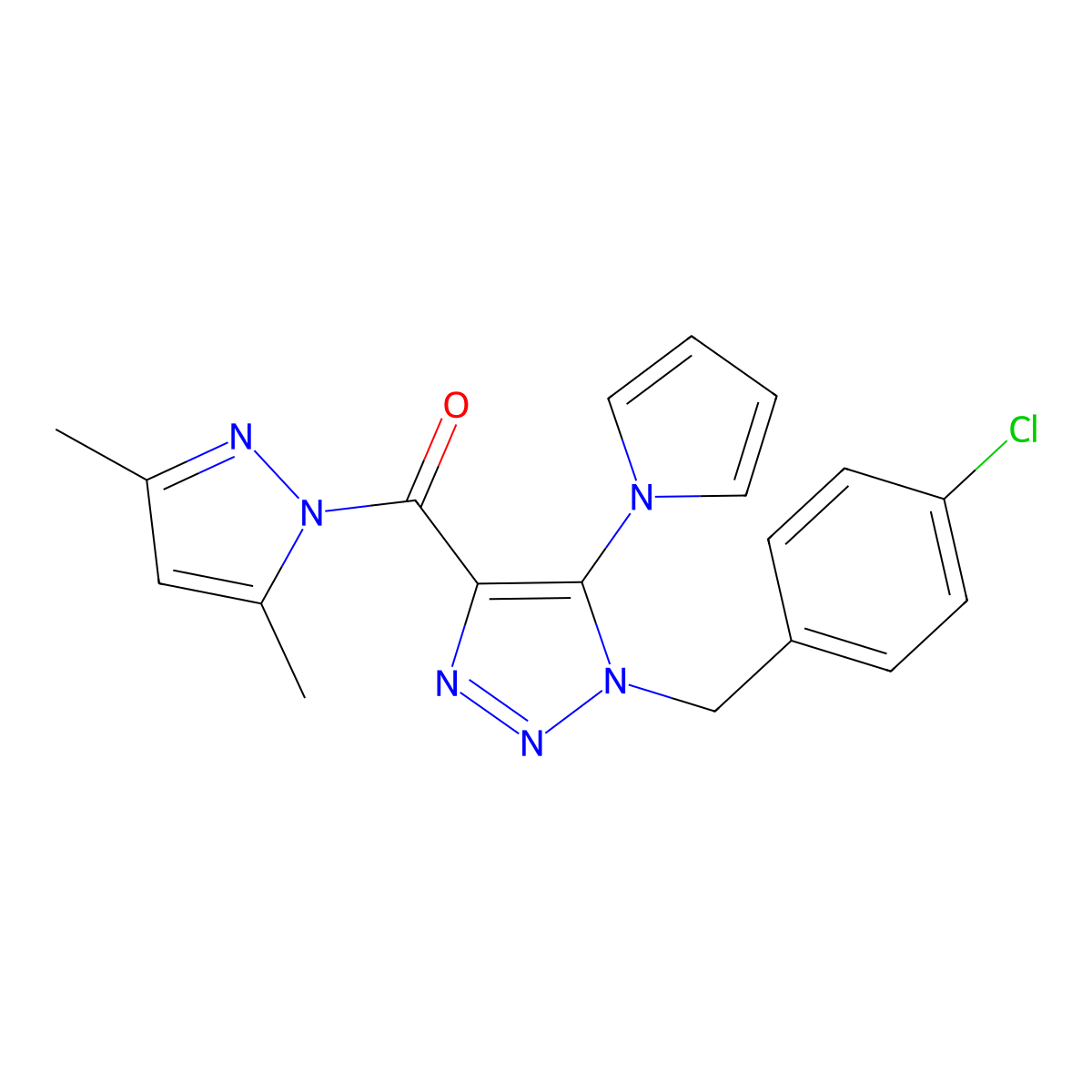 [1-(4-chlorobenzyl)-5-(1H-pyrrol-1-yl)-1H-1,2,3-triazol-4-yl](3,5-dimethyl-1H-pyrazol-1-yl)methanone molecular structure, CAS 1325303-26-1