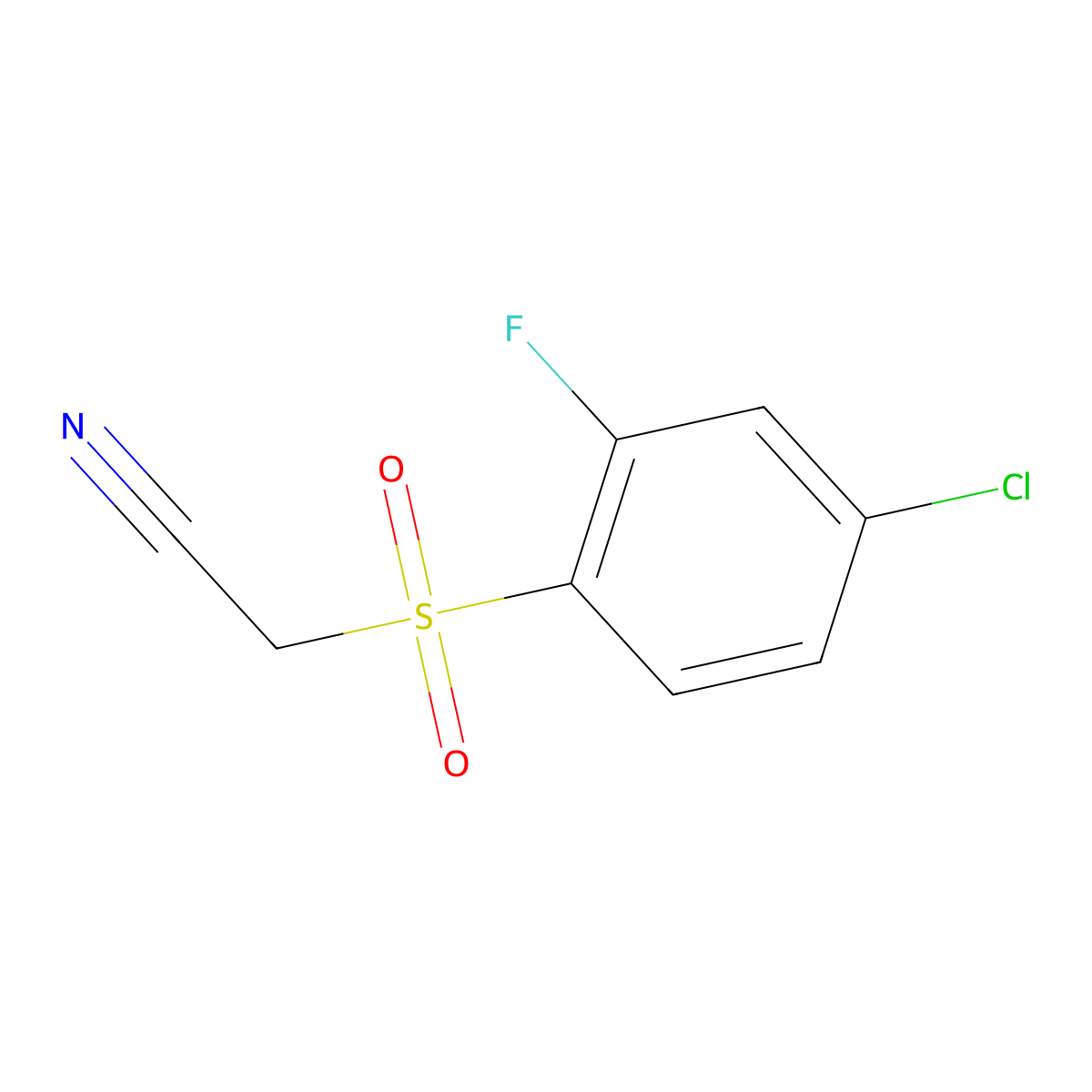 2-((4-Chloro-2-fluorophenyl)sulfonyl)acetonitrile molecular structure, CAS 1325303-29-4