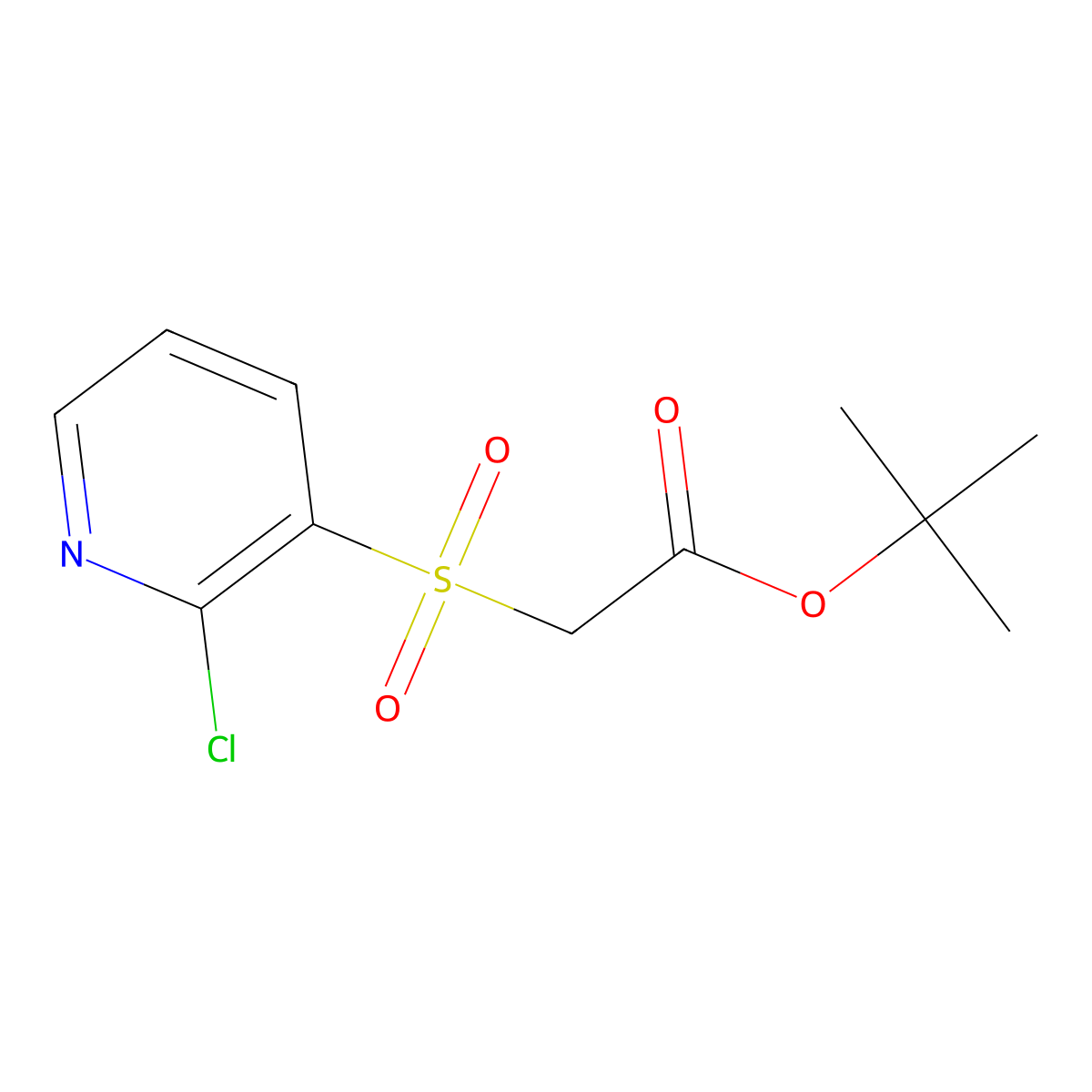 Tert-butyl [(2-chloropyridin-3-yl)sulfonyl]acetate molecular structure, CAS 1325303-30-7