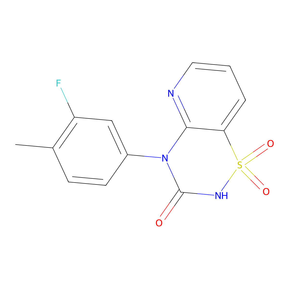 4-(3-fluoro-4-methylphenyl)-2H-pyrido[2,3-e][1,2,4]thiadiazin-3(4H)-one 1,1-dioxide molecular structure, CAS 1325303-39-6
