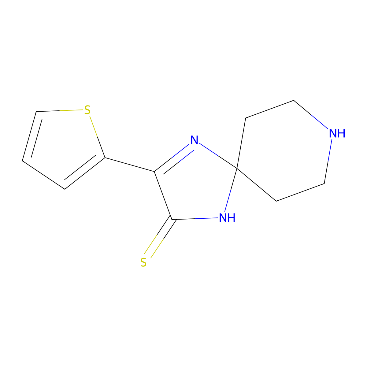 3-(Thiophen-2-yl)-1,4,8-triazaspiro[4.5]dec-3-ene-2-thione molecular structure, CAS 1325303-50-1