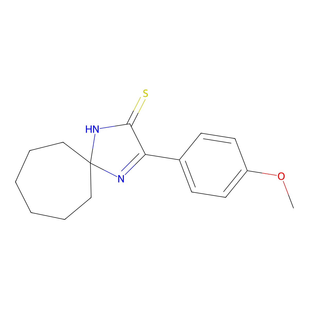 3-(4-Methoxyphenyl)-1,4-diazaspiro[4.6]undec-3-ene-2-thione molecular structure, CAS 1325303-51-2