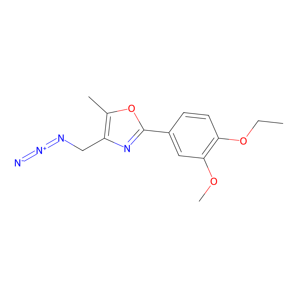 4-(Azidomethyl)-2-(4-ethoxy-3-methoxyphenyl)-5-methyl-1,3-oxazole molecular structure, CAS 1325303-54-5