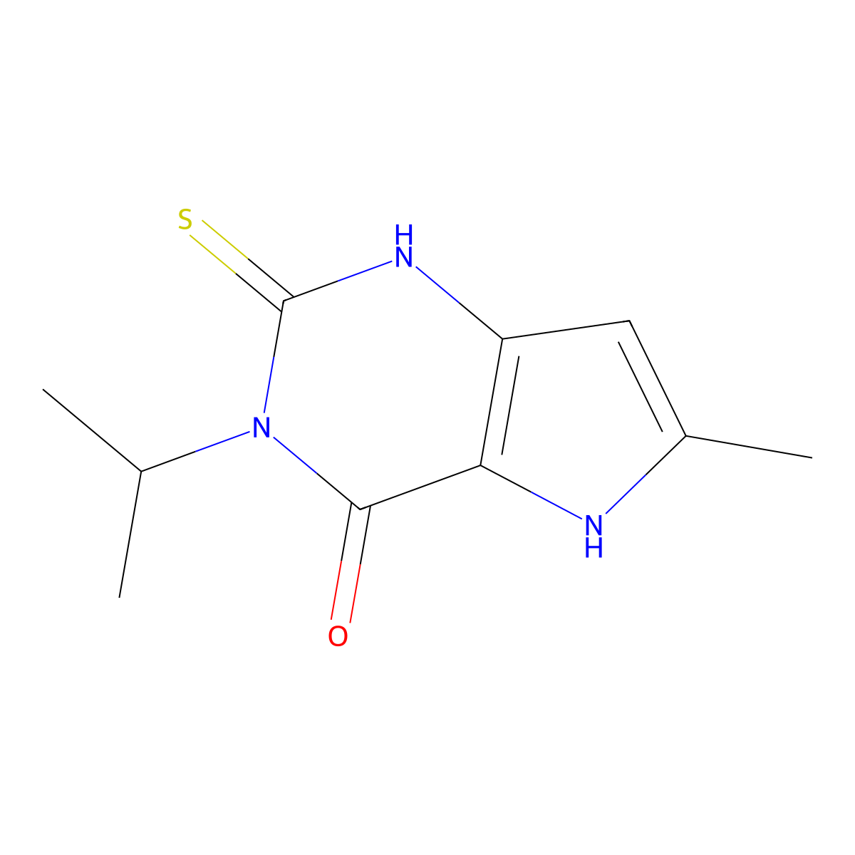 6-methyl-3-(propan-2-yl)-2-thioxo-1,2,3,5-tetrahydro-4H-pyrrolo[3,2-d]pyrimidin-4-one molecular structure, CAS 1325303-62-5