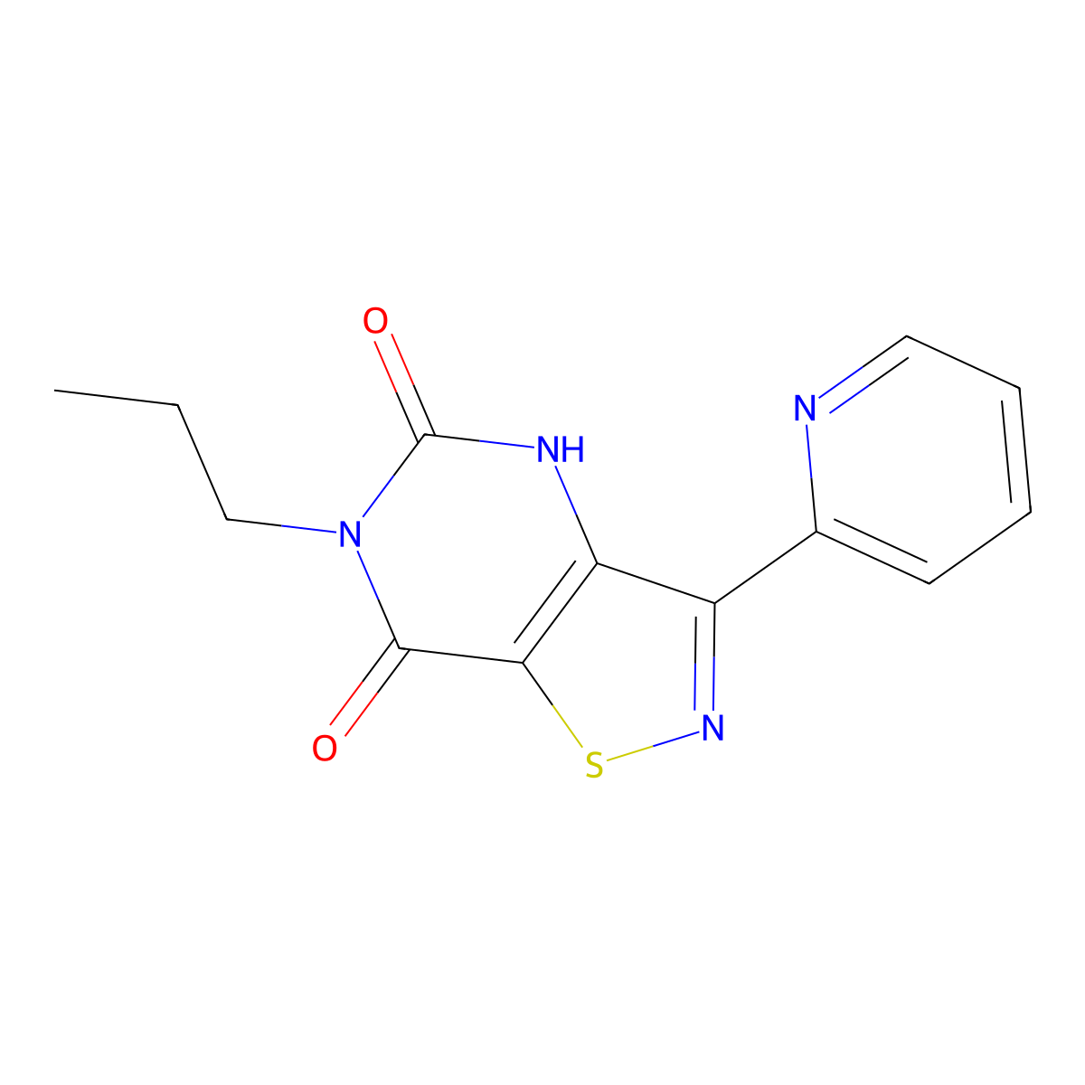 6-propyl-3-pyridin-2-ylisothiazolo[4,5-d]pyrimidine-5,7(4H,6H)-dione molecular structure, CAS 1325303-67-0