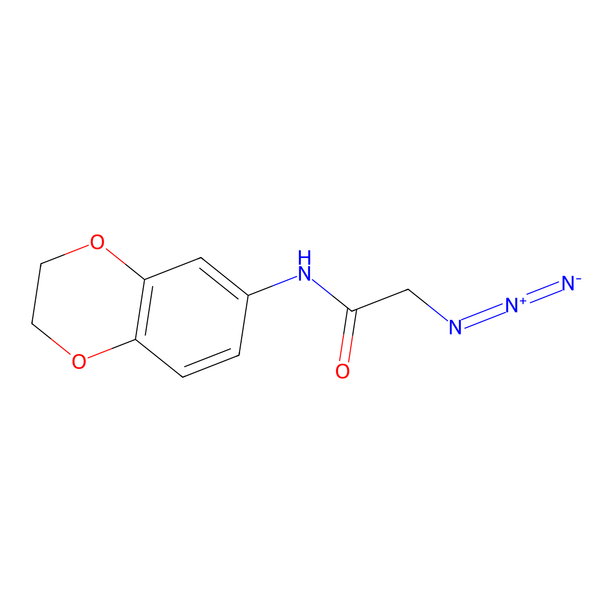 2-azido-N-(2,3-dihydro-1,4-benzodioxin-6-yl)acetamide molecular structure, CAS 1325303-68-1
