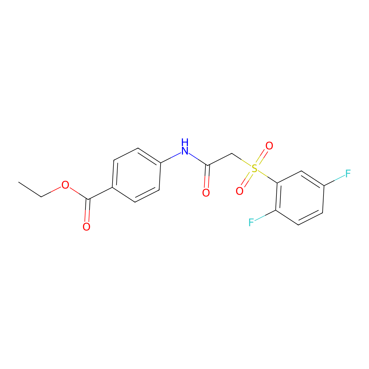 Ethyl 4-({[(2,5-difluorophenyl)sulfonyl]acetyl}amino)benzoate molecular structure, CAS 1325303-74-9