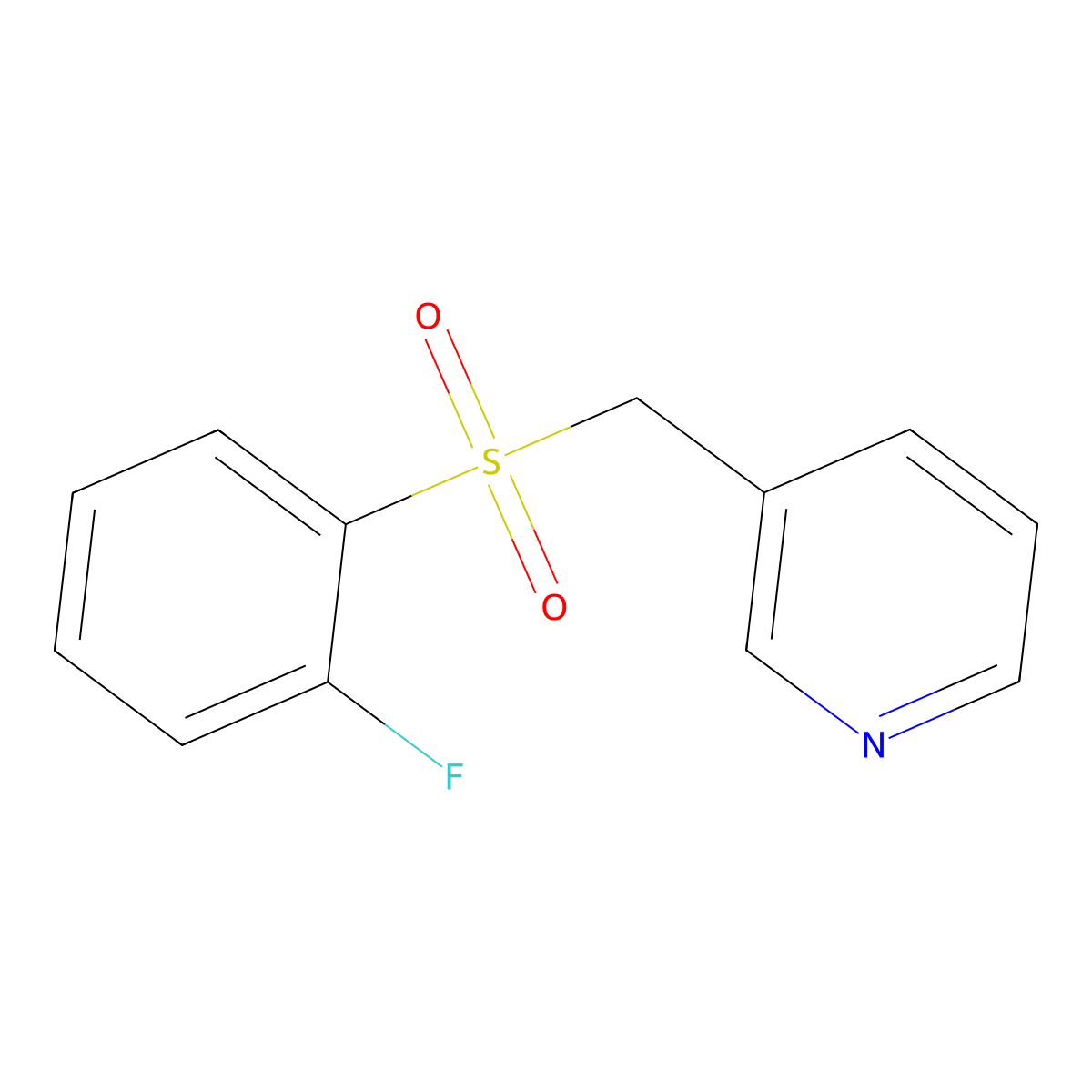 3-{[(2-Fluorophenyl)sulfonyl]methyl}pyridine molecular structure, CAS 1325303-81-8
