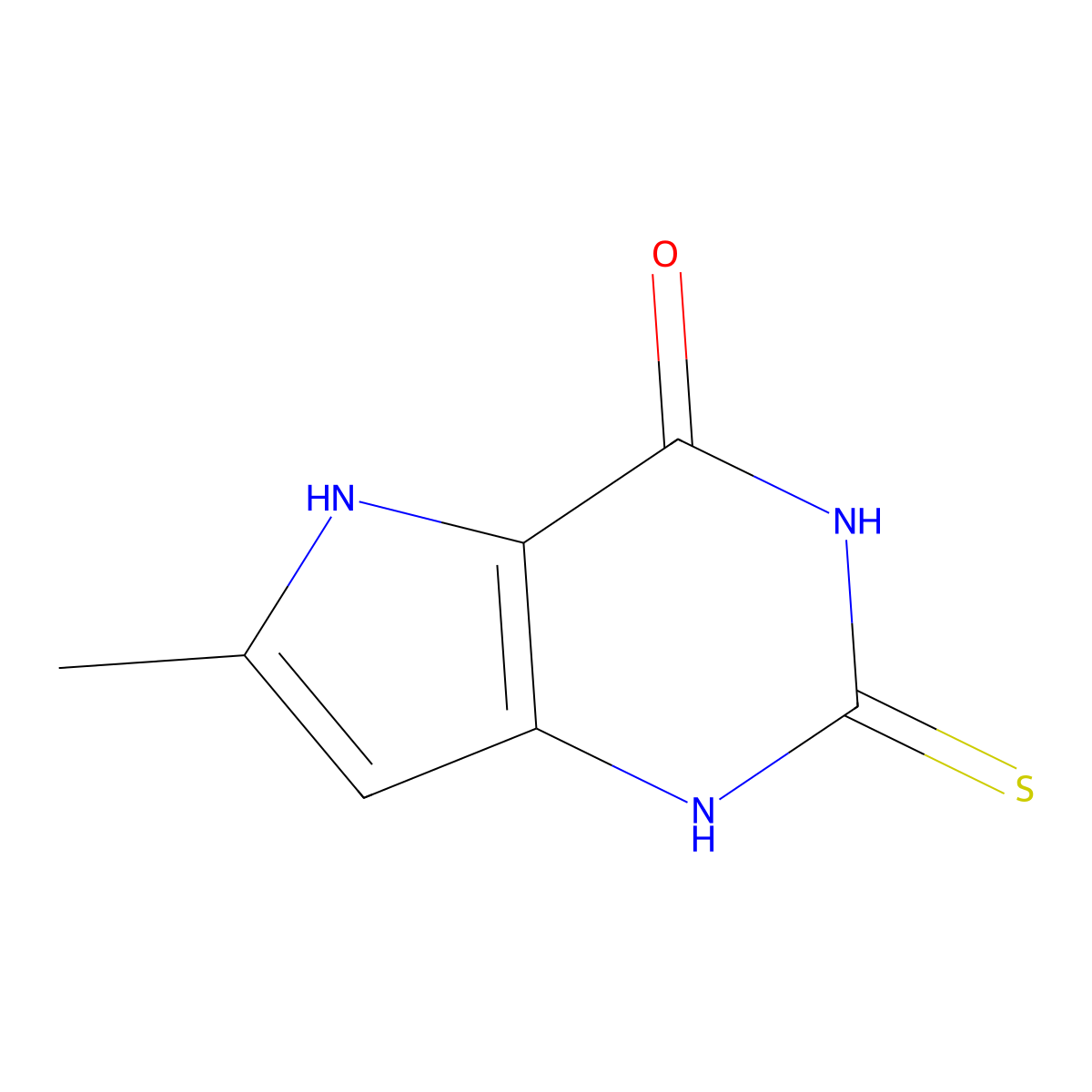 6-methyl-2-thioxo-1,2,3,5-tetrahydro-4H-pyrrolo[3,2-d]pyrimidin-4-one molecular structure, CAS 1325303-94-3