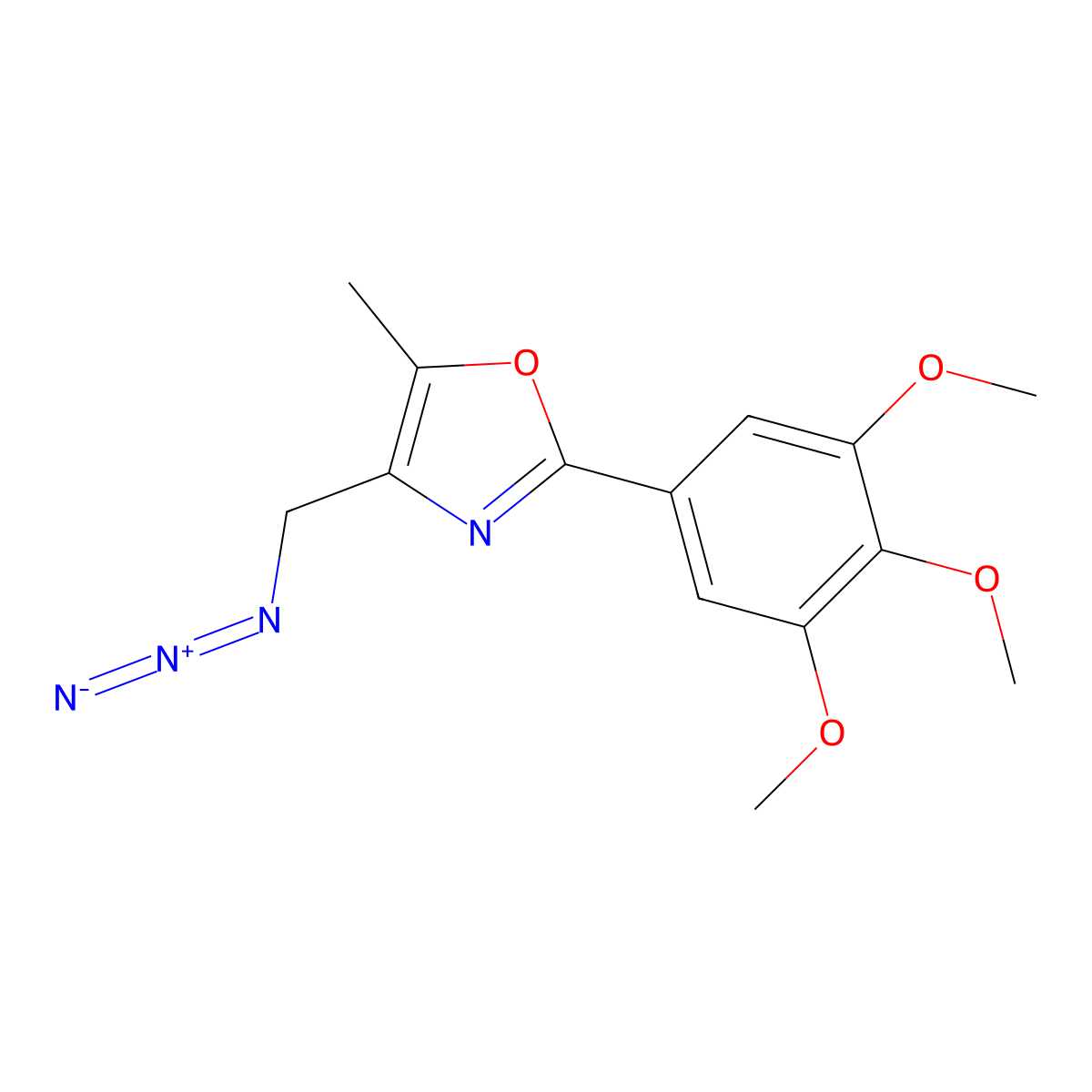 4-(Azidomethyl)-5-methyl-2-(3,4,5-trimethoxyphenyl)-1,3-oxazole molecular structure, CAS 1325304-01-5