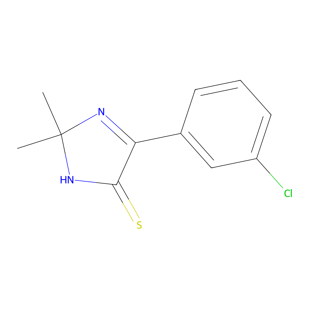 5-(3-chlorophenyl)-2,2-dimethyl-2,3-dihydro-4H-imidazole-4-thione molecular structure, CAS 1325304-02-6